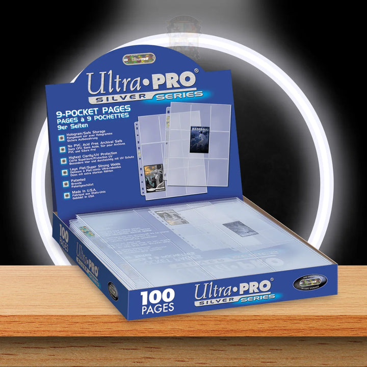 Ultra Pro Silver 9-Pocket Pages (11 Hole) Display (100 Pages)