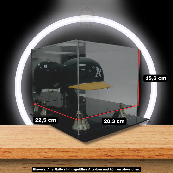 BCW Acryl Vitrine für Mini Baseball Helme und Sport Memorabilia mit Maßangabe