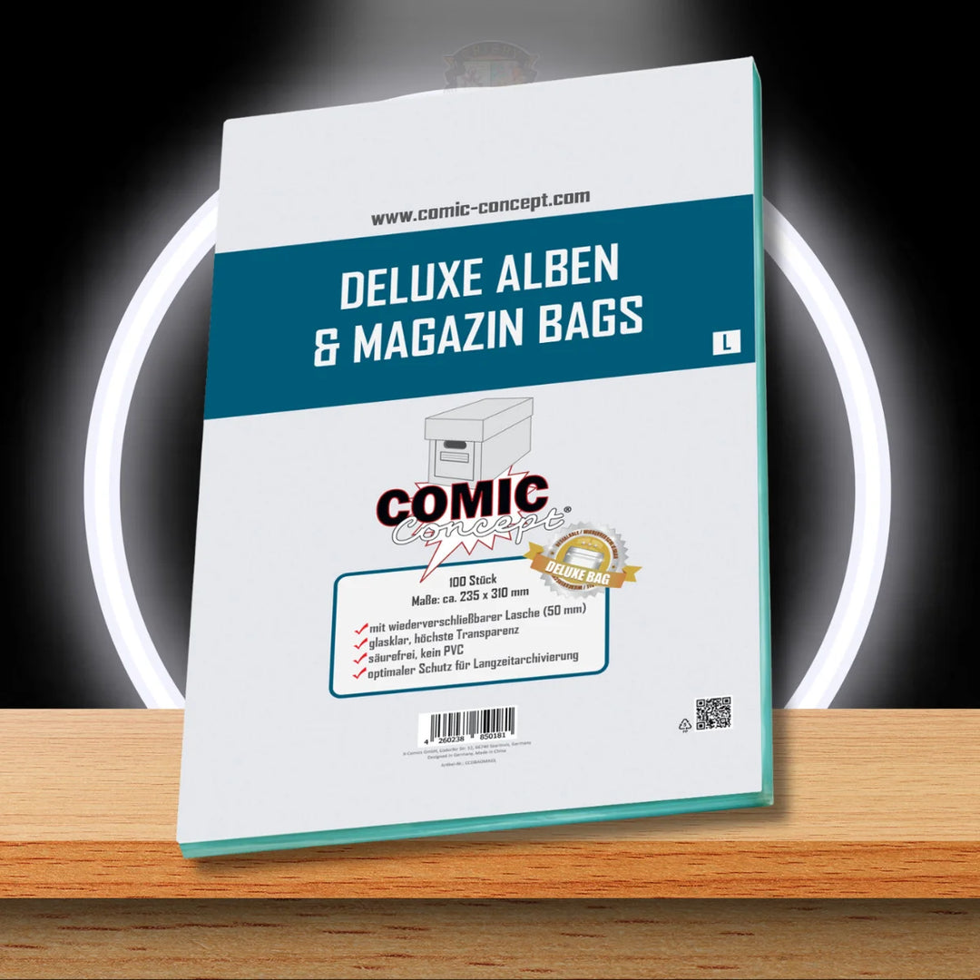 Comic Concept Deluxe Alben & Magazin Bags L (235 x 310 mm) mit Lasch