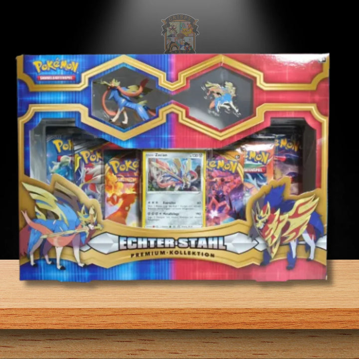 Echter Stahl Premium Figuren & Pin Kollektion - Zacian in exklusiver Pokémon Sammlerbox