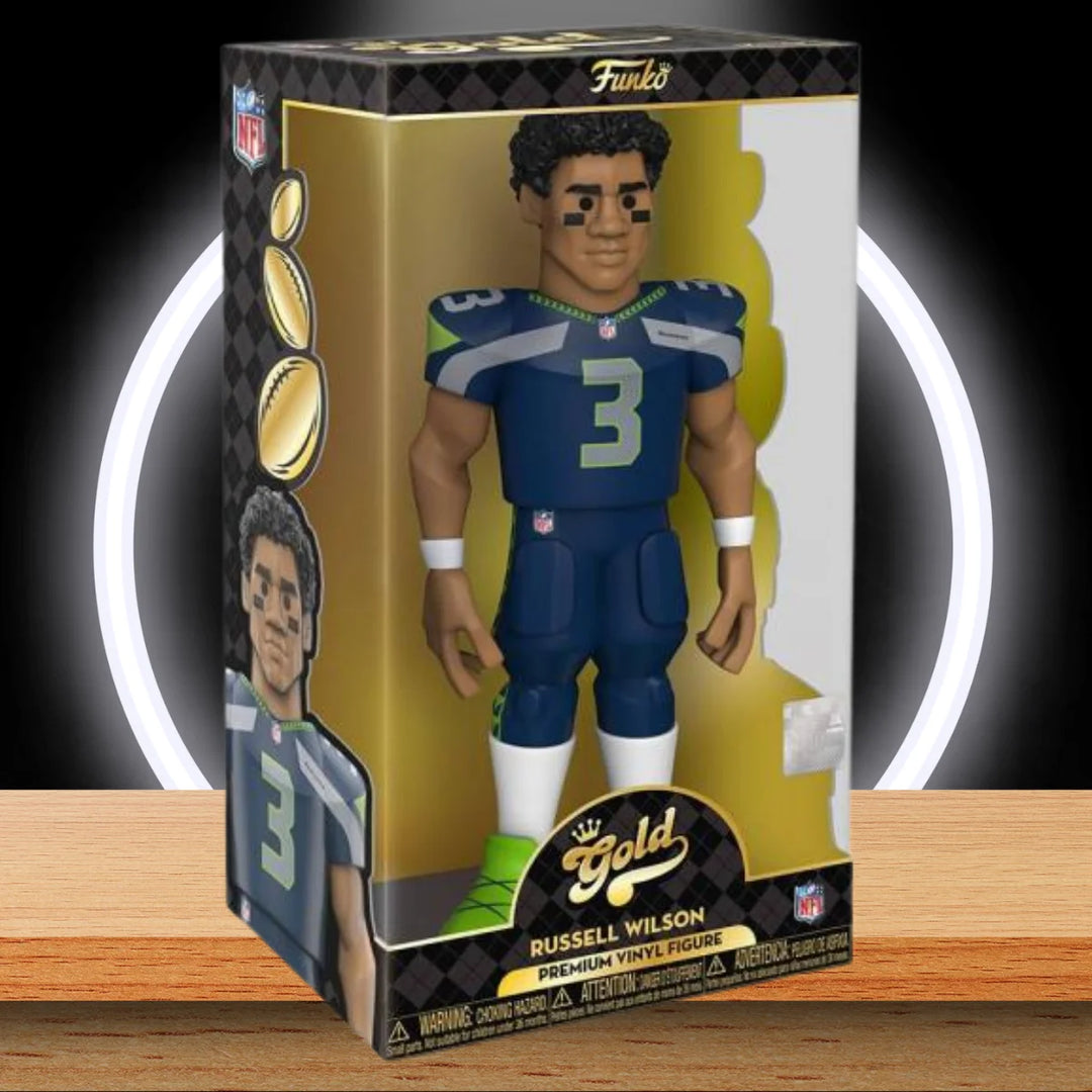 NFL Gold Russell Wilson Funko Gold Vinyl Figur 30 cm