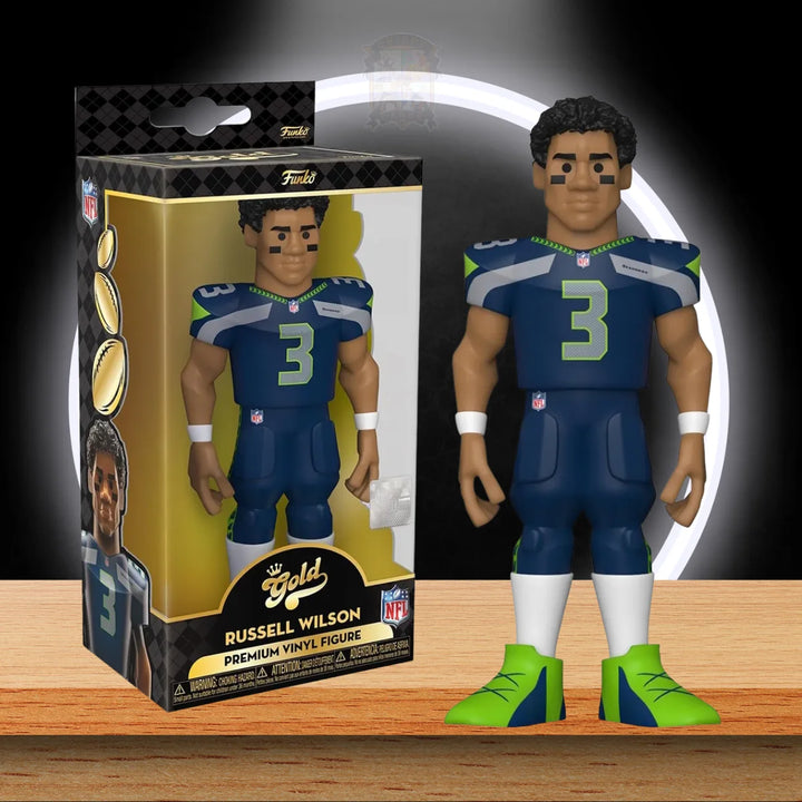 NFL Gold Russell Wilson Funko Gold Vinyl Figur 13 cm