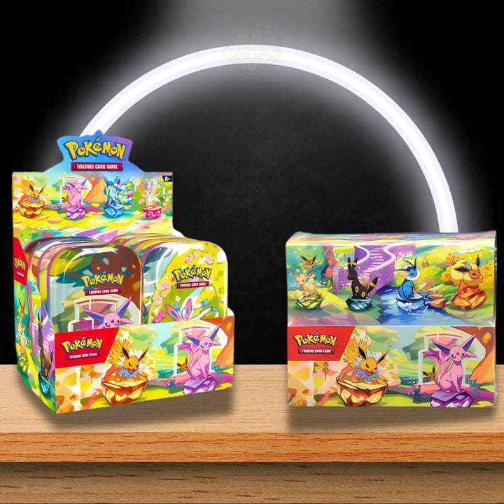 Pokemon Prismatic Evolutions Mini Tin Display