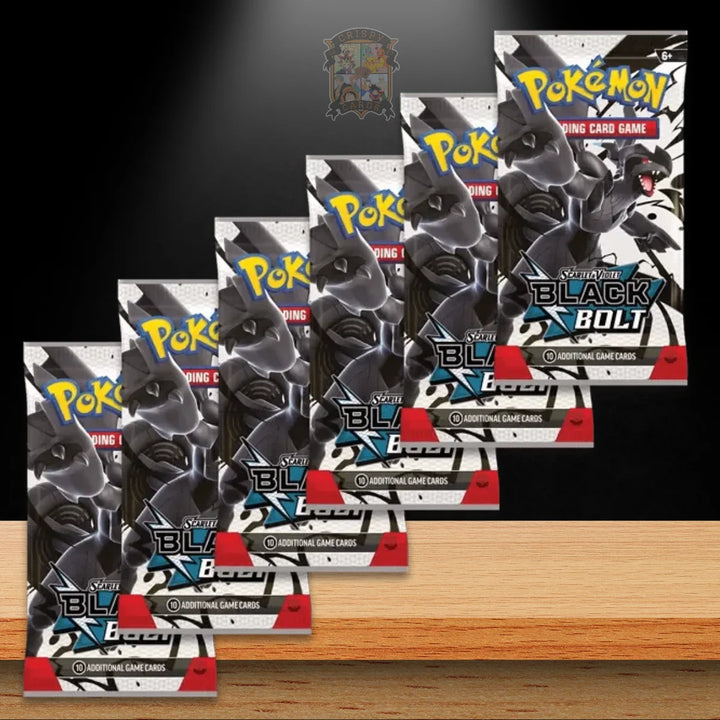 Pokémon Black Bolt Booster Bundle Display mit mehreren Booster Packs für Sammler und Spieler.