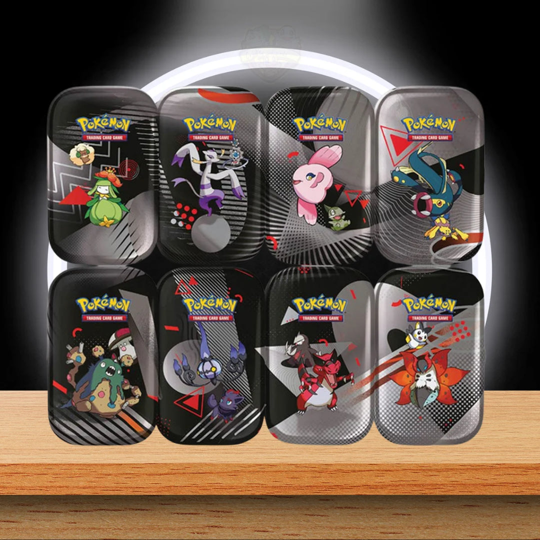 Pokémon Black Bolt und White Flare Unova Mini Tin Display