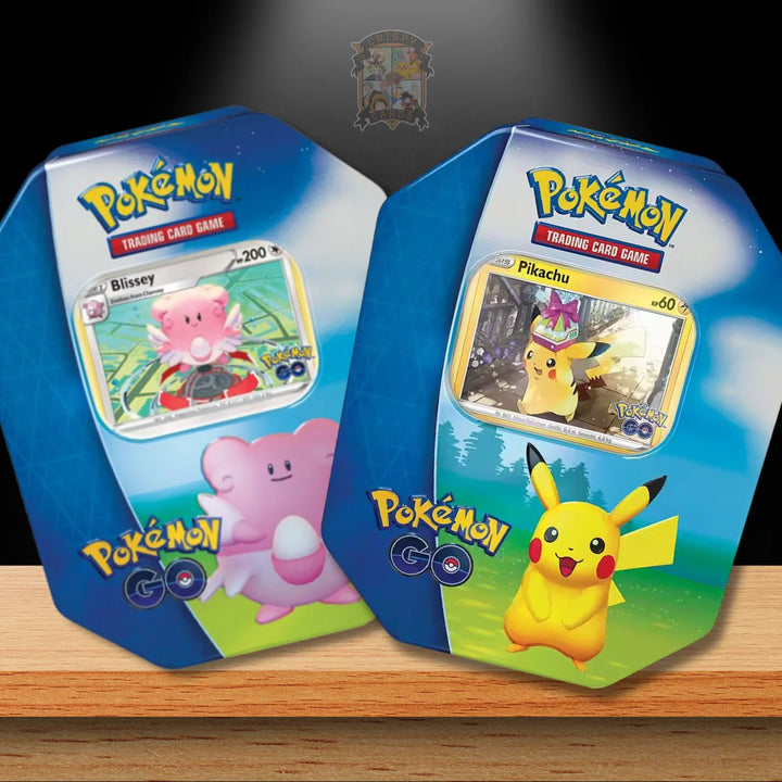 Pokémon Pokémon Go Tin mit Blissy und Pikachu Karten aus dem Pokémon Sammelkartenspiel.