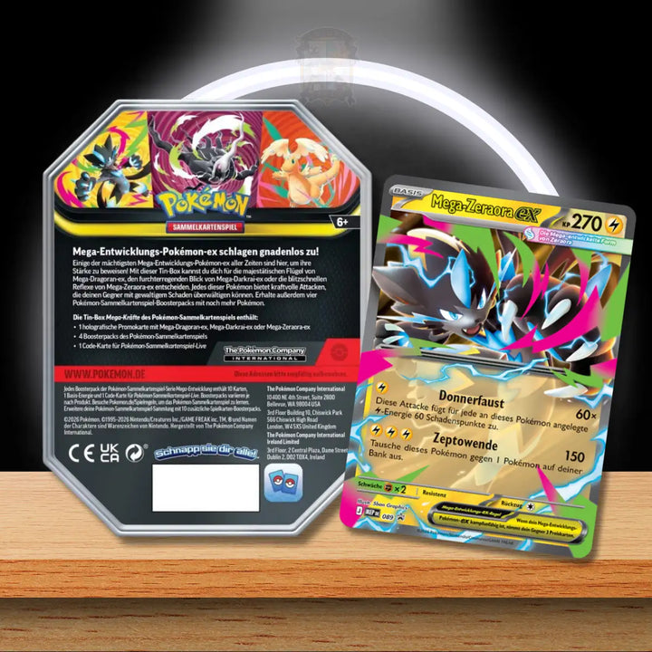Pokémon Mega-Kräfte Tin-Box Mega-Zeraora-ex (DE)