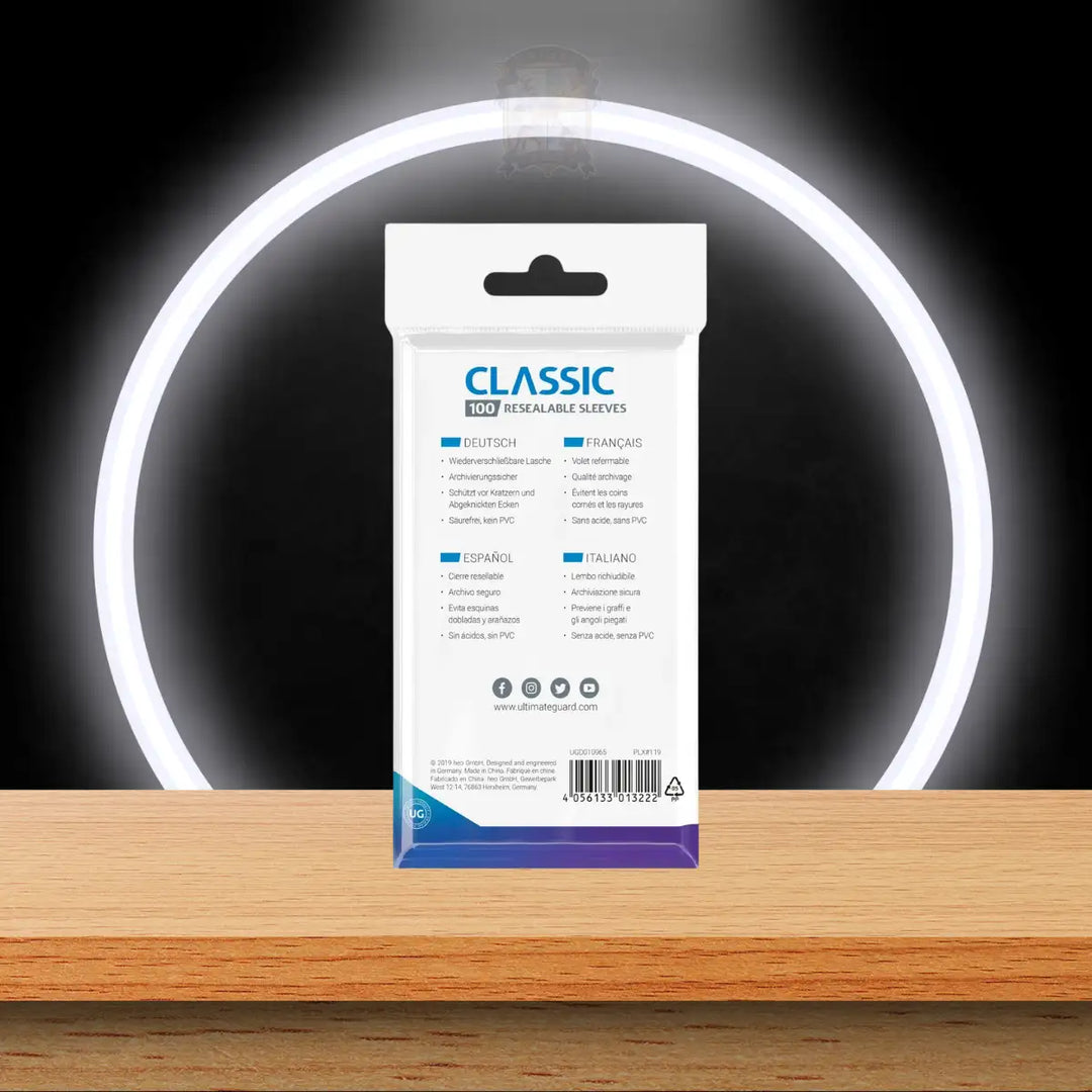 Ultimate Guard Classic Sleeves Resealable Standard Size Transparent (100)