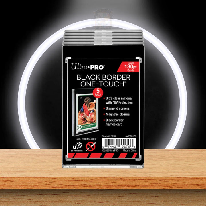 Ultra Pro 130PT Black Border UV One-Touch Magnetic Holder 5-Pack