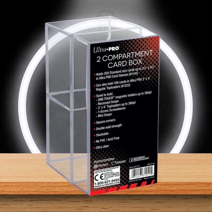 Ultra Pro 2-PIECE CLEAR CARD BOX TWO COMPARTMENT