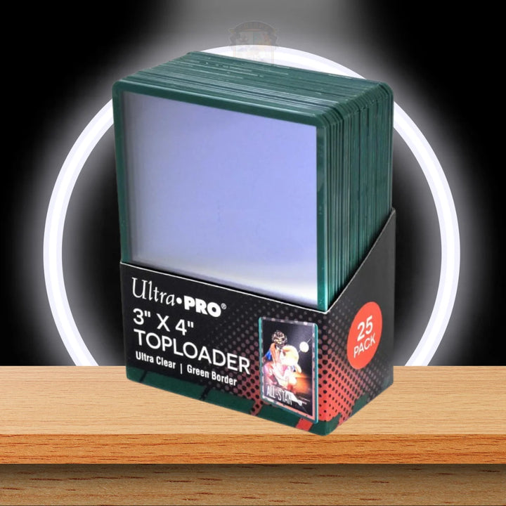 Ultra Pro TOPLOADER 3" X 4" GREEN BORDER (25 PIECES)