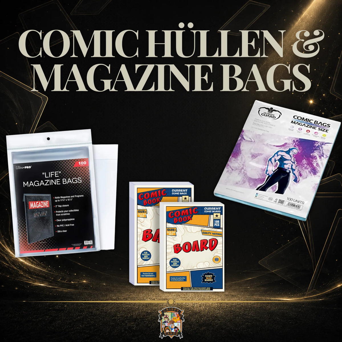 Comic Hüllen und Backing Boards für Magazine und Sammelhefte
