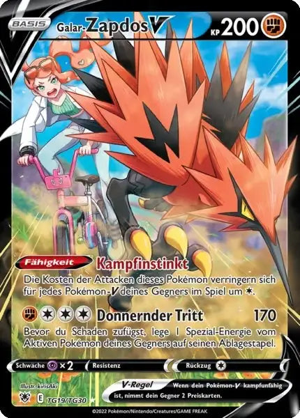 Galar Zapdos V TG19 – Pokémon Astralglanz Karte