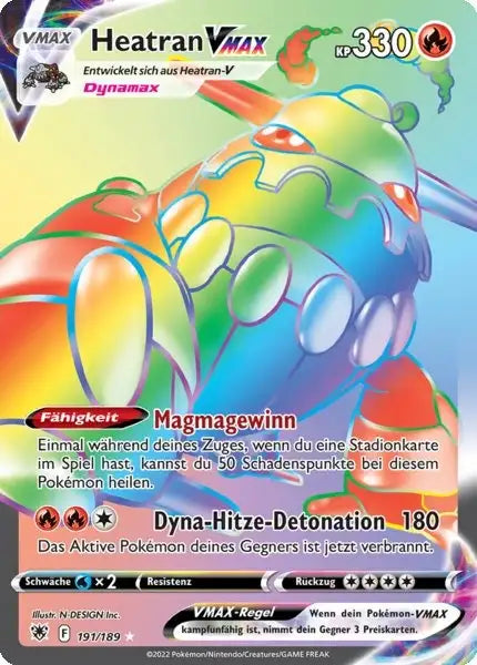 Heatran VMAX 191/189 – Pokémon Astralglanz Karte