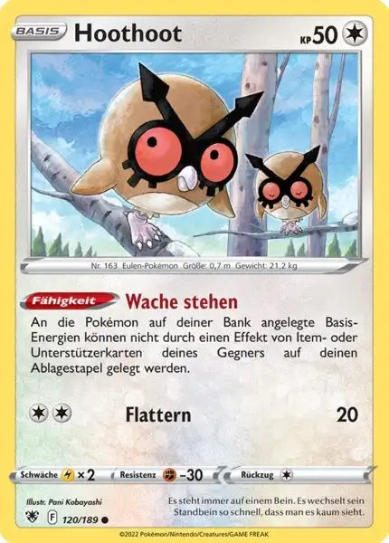 Hoothoot 120/189 – Pokémon Astralglanz Karte