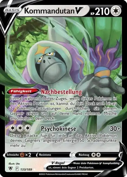 Kommandutan V 133/189 – Pokémon Astralglanz Karte
