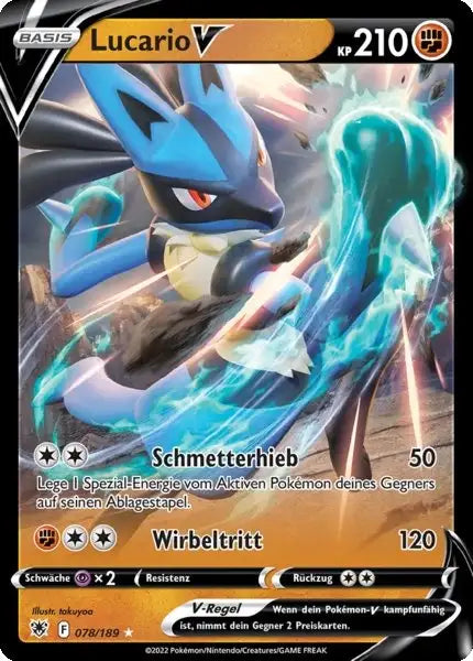 Lucario V 078/189 – Pokémon Astralglanz Karte