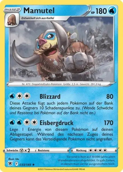 Mamutel 033/189 – Pokémon Astralglanz Karte