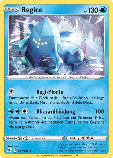 Regice 037/189 – Pokémon Astralglanz Karte