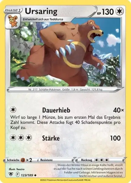 Ursaring 123/189 – Pokémon Astralglanz Karte