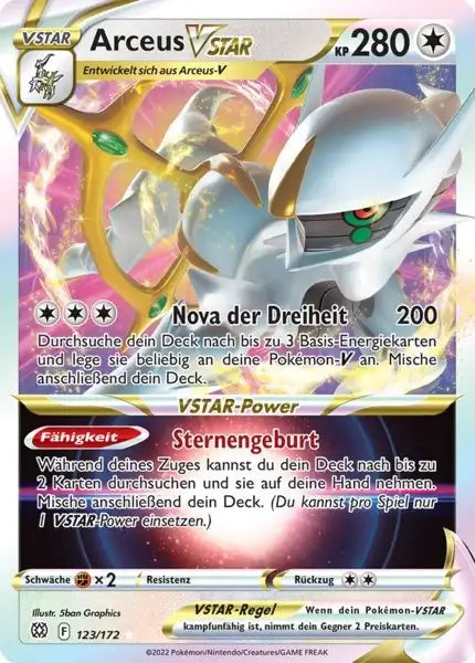 Arceus VSTAR 123/172 – Pokémon Strahlende Sterne Karte