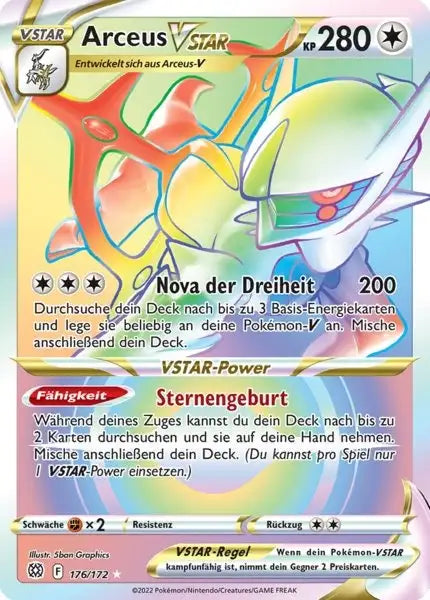 Arceus VSTAR 176/172 – Pokémon Strahlende Sterne Karte