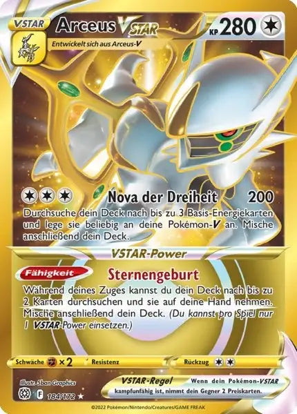 Arceus VSTAR 184/172 – Pokémon Strahlende Sterne Karte