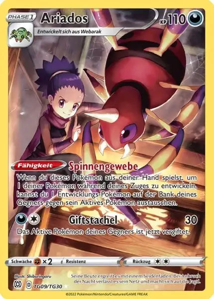 Ariados TG09 – Pokémon Strahlende Sterne Karte