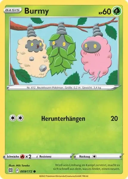 Burmy 009/172 – Pokémon Strahlende Sterne Karte