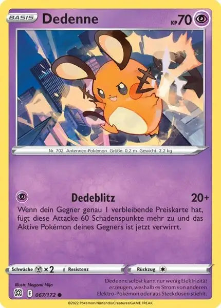 Dedenne 067/172 – Pokémon Strahlende Sterne Karte