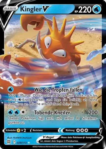 Kingler V 028/172 – Pokémon Strahlende Sterne Karte