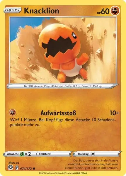 Knacklion 074/172 – Pokémon Strahlende Sterne Karte