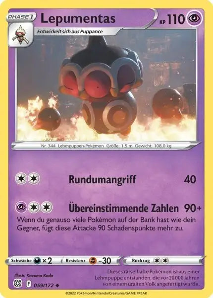 Lepumentas 059/172 – Pokémon Strahlende Sterne Karte