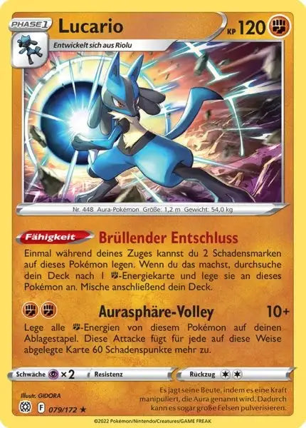 Lucario 079/172 – Pokémon Strahlende Sterne Karte