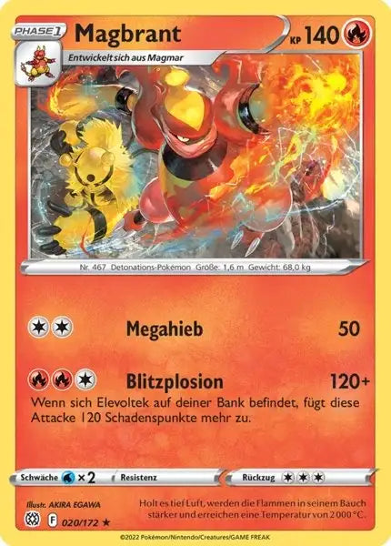 Magbrant 020/172 – Pokémon Strahlende Sterne Karte