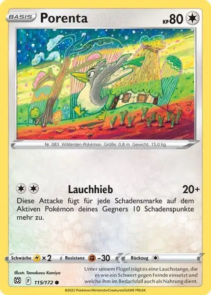 Porenta 115/172 – Pokémon Strahlende Sterne Karte
