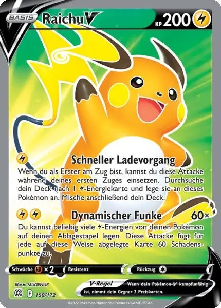 Raichu V 158/172 – Pokémon Strahlende Sterne Karte