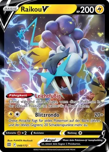 Raikou V 048/172 – Pokémon Strahlende Sterne Karte