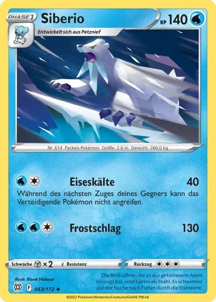 Siberio 043/172 – Pokémon Strahlende Sterne Karte