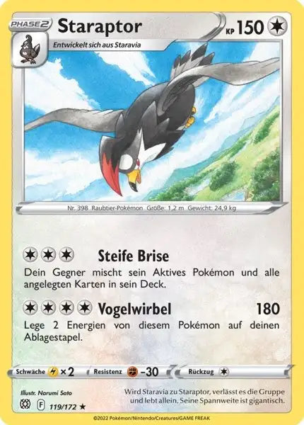 Staraptor 119/172 – Pokémon Strahlende Sterne Karte