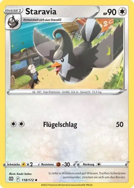 Staravia 118/172 – Pokémon Strahlende Sterne Karte
