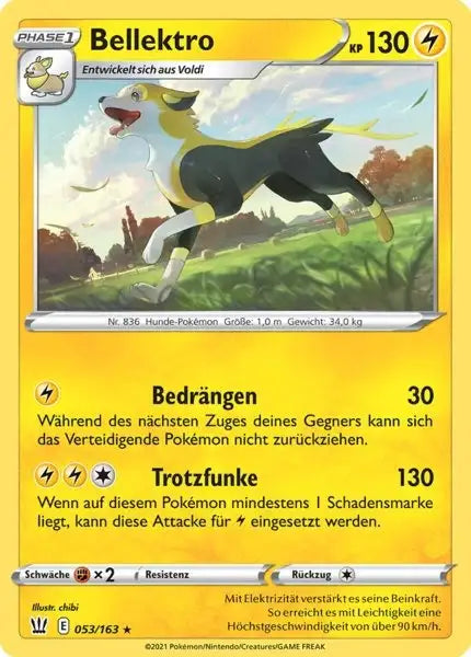 bellektro 053/163 – Pokémon Kampfstile Karte