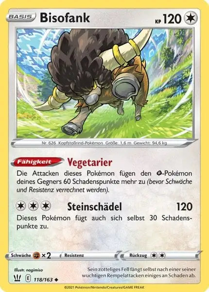 bisofank 118/163 – Pokémon Kampfstile Karte