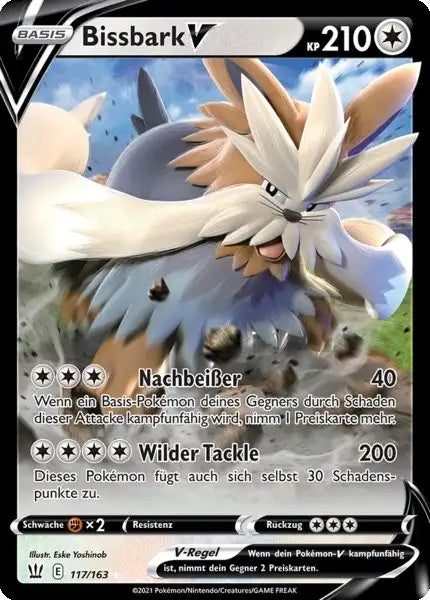 bissbark v 117/163 – Pokémon Kampfstile Karte