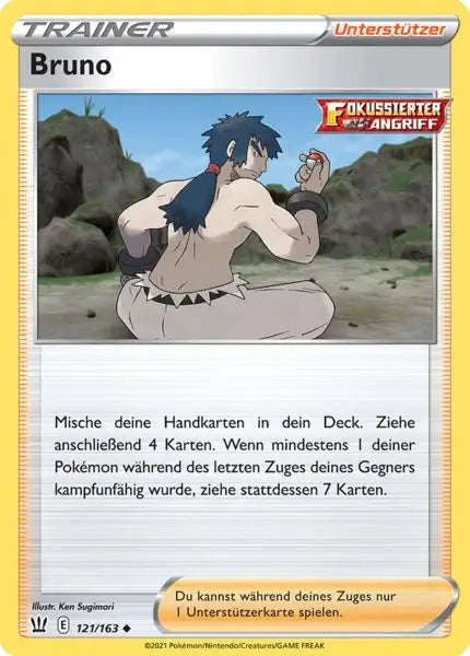 bruno 121/163 – Pokémon Kampfstile Karte