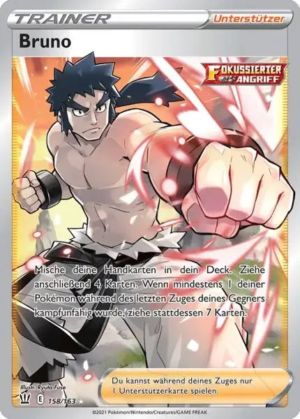 bruno 158/163 – Pokémon Kampfstile Karte