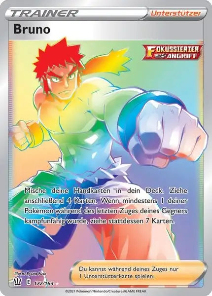 bruno 172/163 – Pokémon Kampfstile Karte