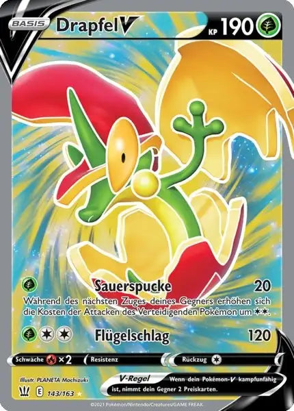 drapfel v 143/163 – Pokémon Kampfstile Karte