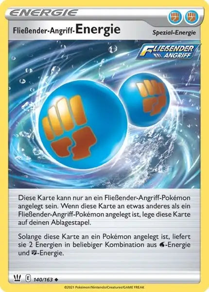 fliessender angriff energie 140/163 – Pokémon Kampfstile Karte