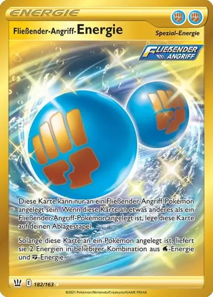 fliessender angriff energie 182/163 – Pokémon Kampfstile Karte